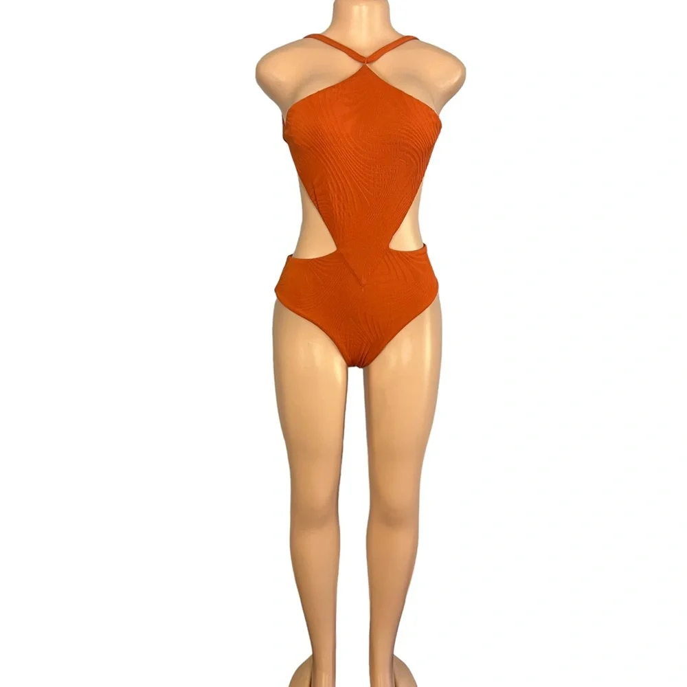 Fella Sabath Cut Out Full Piece Swim Tobacco - Picture 3 of 9
